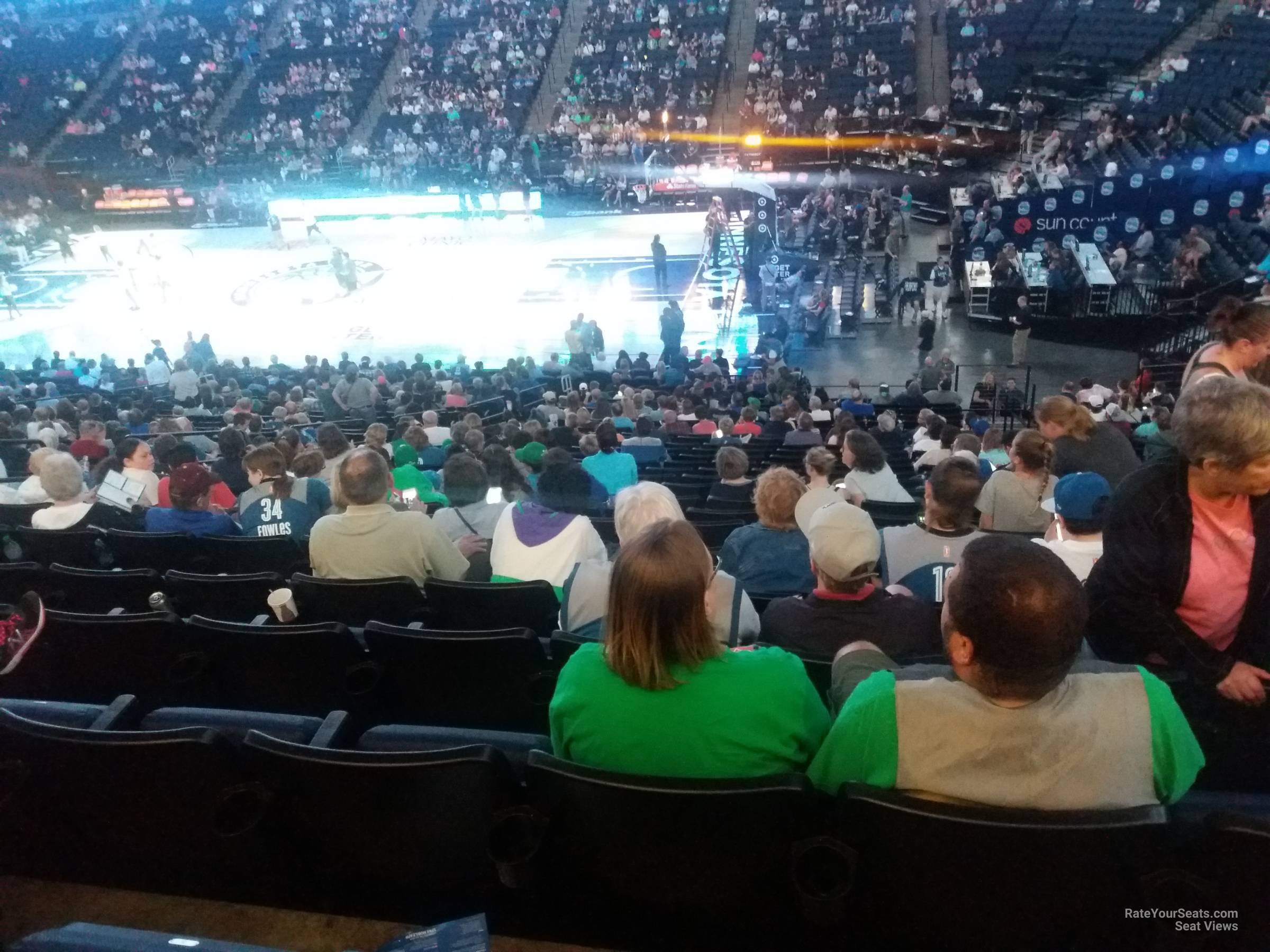 section 109, row z seat view  for basketball - target center